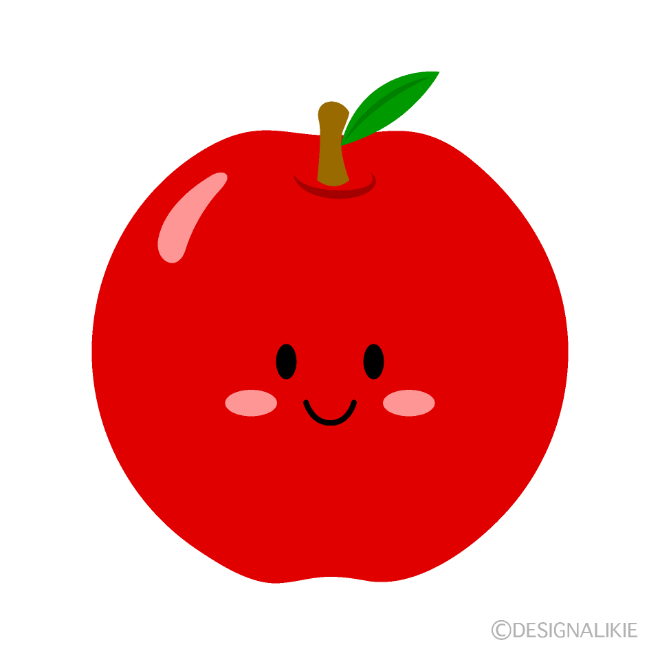 笑顔が可愛いりんごキャラクター
