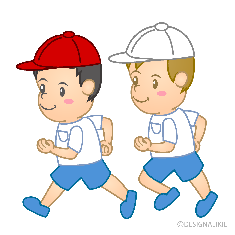 かけっこする男の子の園児
