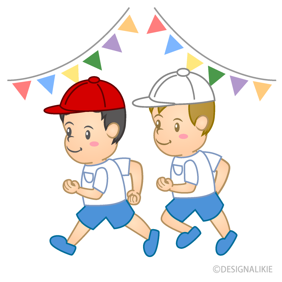 運動会で走る男の子園児