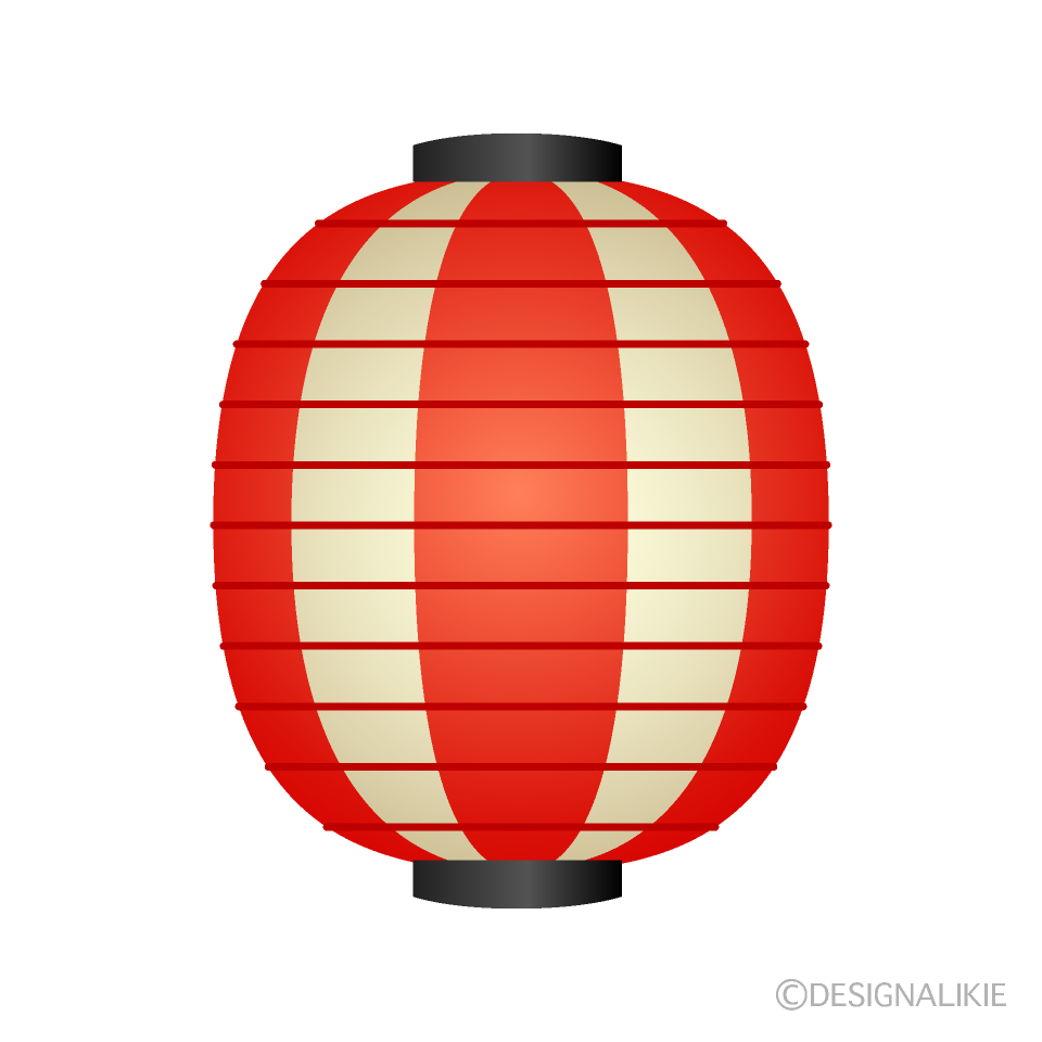 灯った紅白提灯