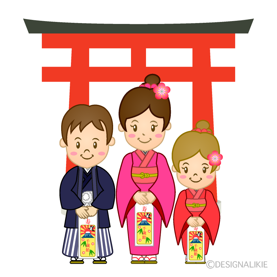 鳥居と七五三の三兄弟