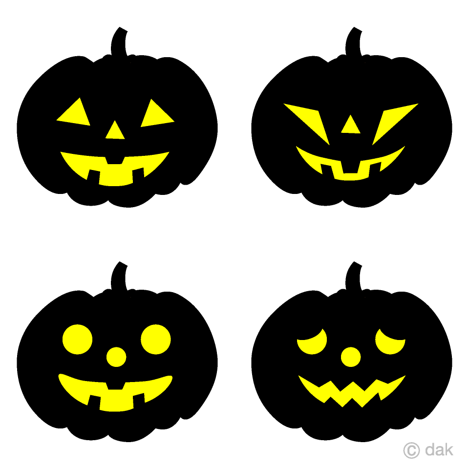 目が光ったハロウィンかぼちゃシルエット