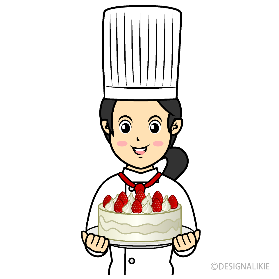 ケーキを作る女性パティシエ