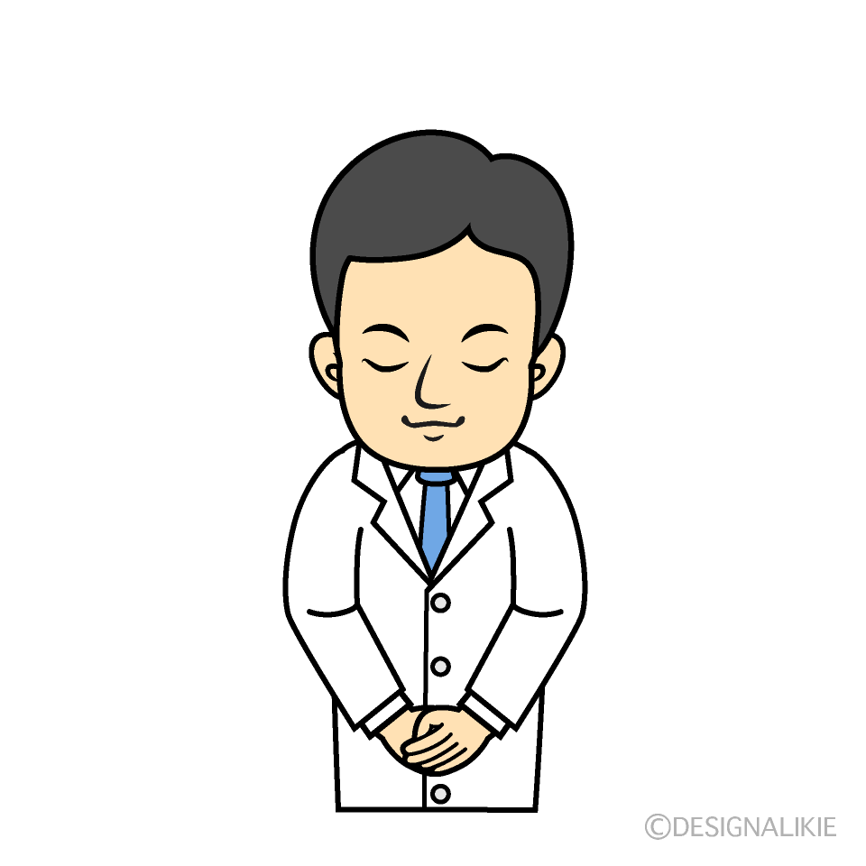 お辞儀する男性のお医者さん