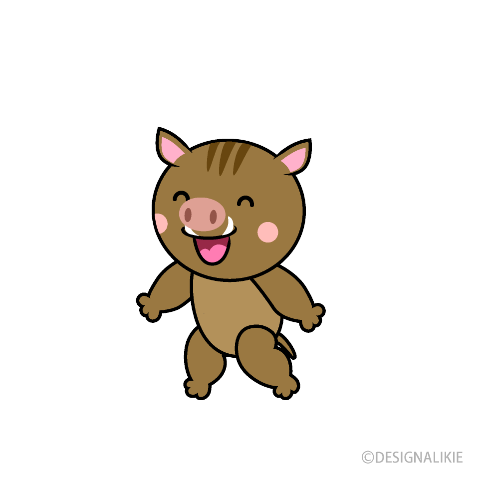 歩くイノシシキャラ