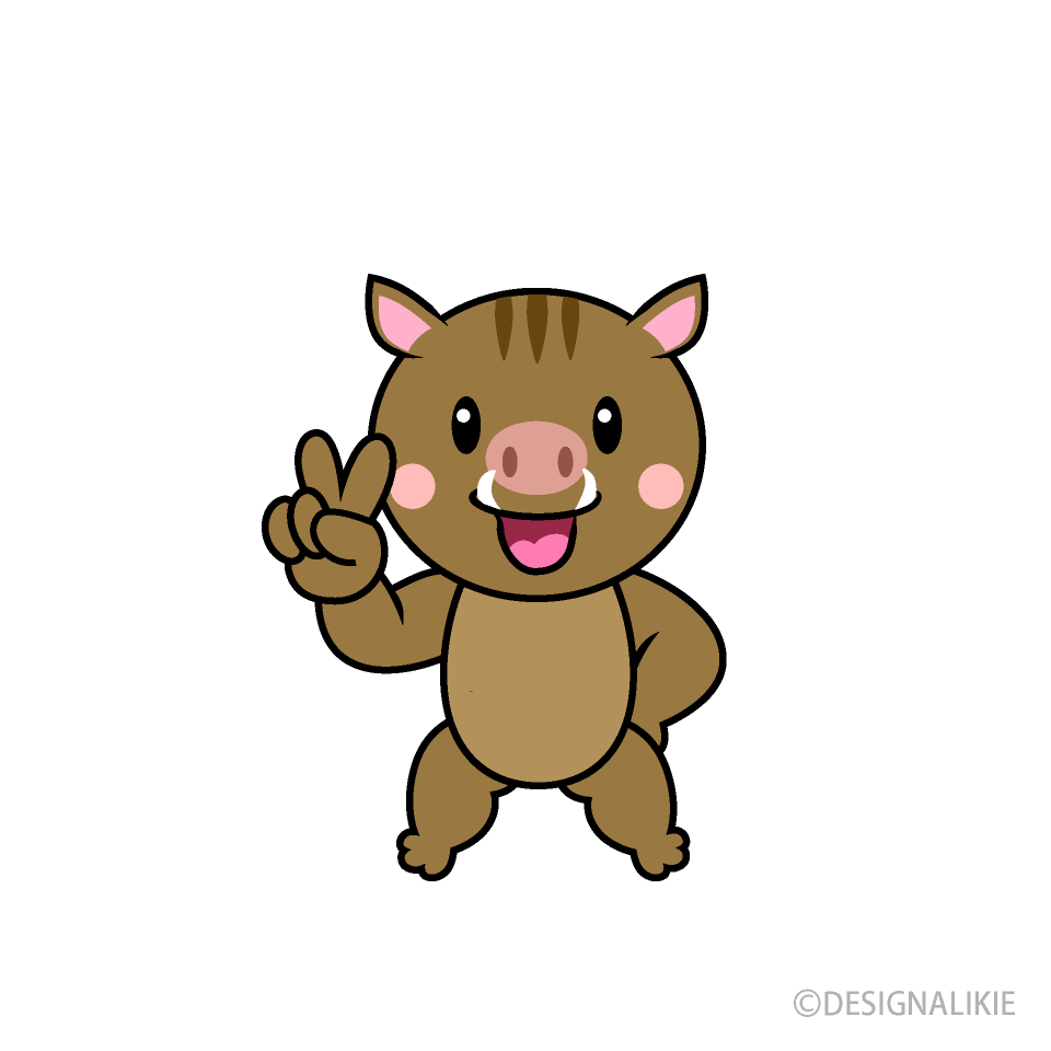 ピースのイノシシキャラ
