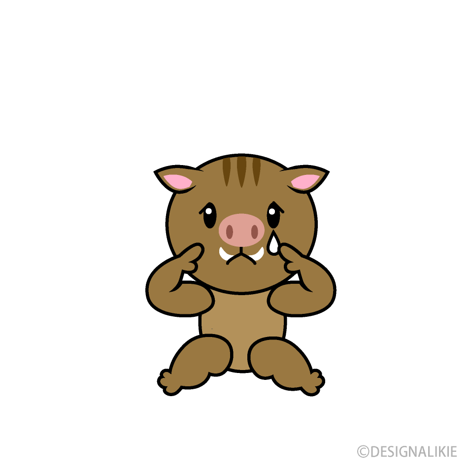 悲しいイノシシキャラ
