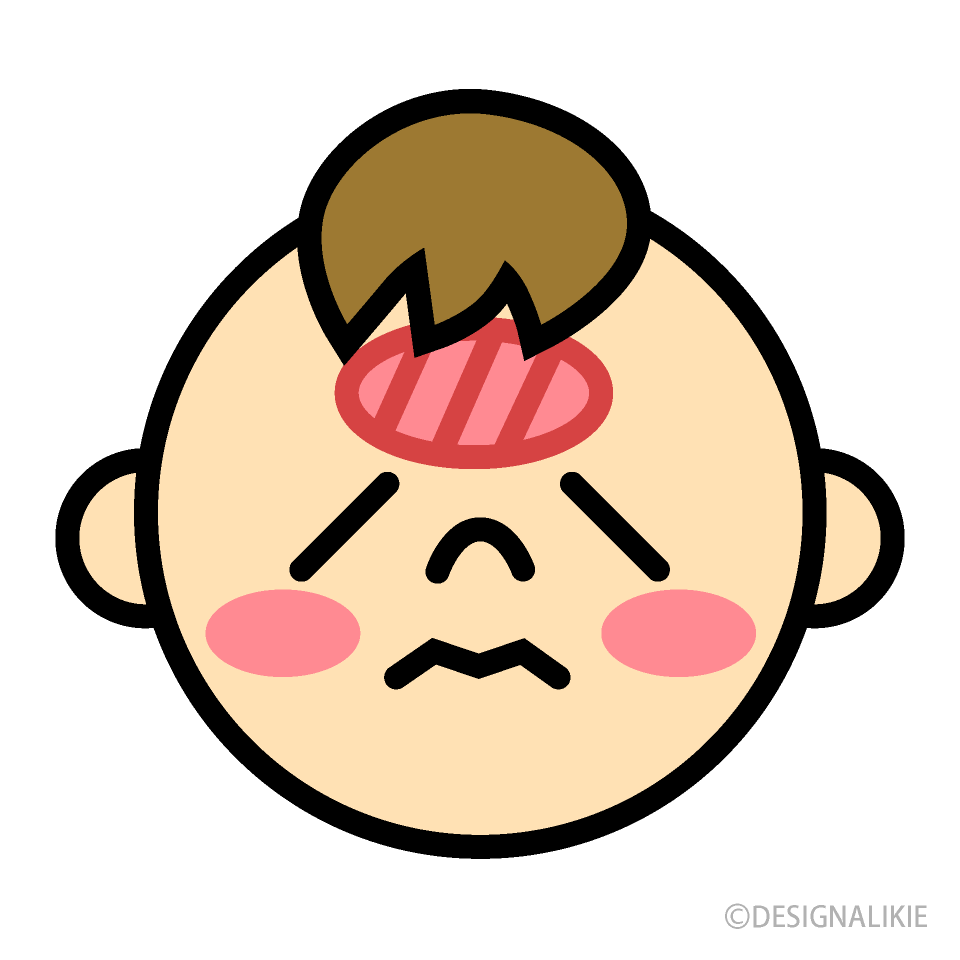 熱が出た赤ちゃんの顔