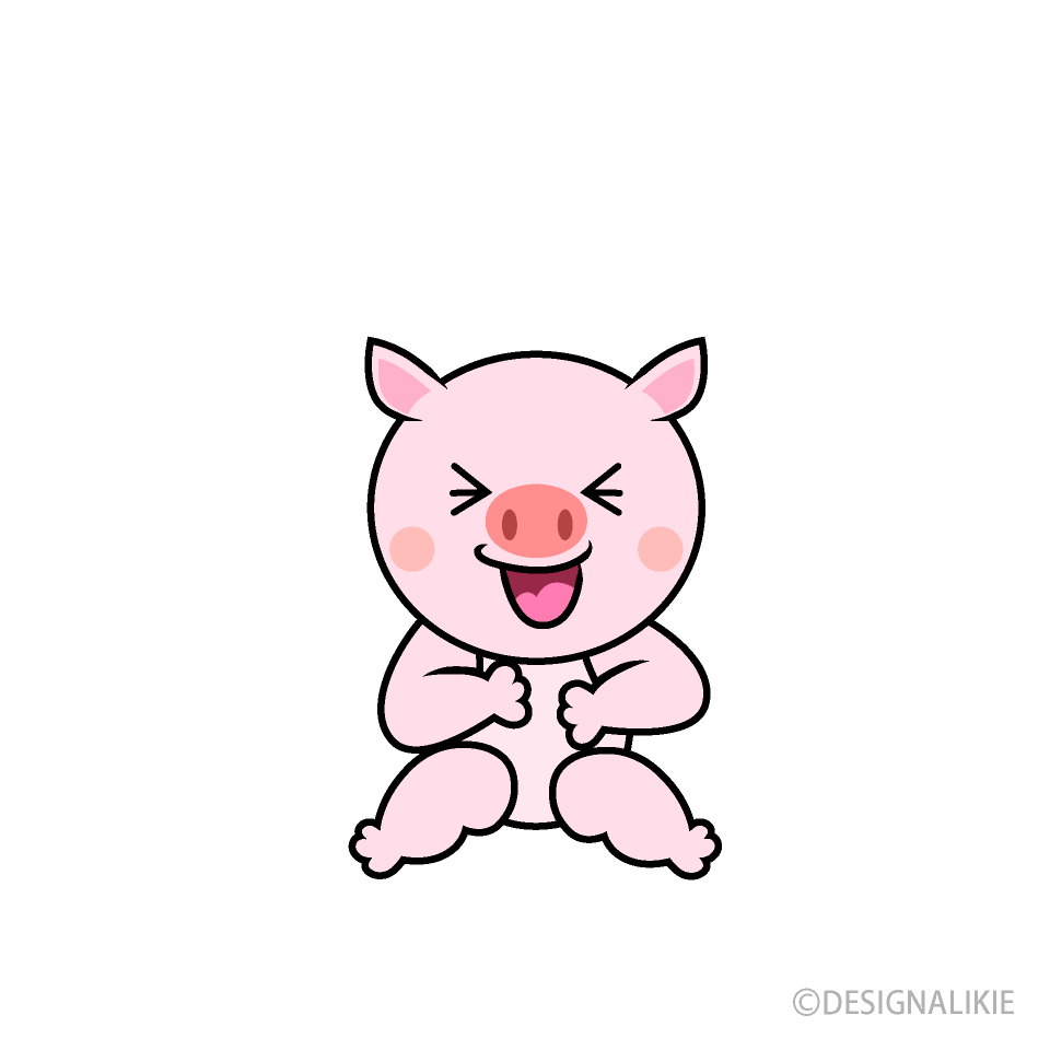笑顔のブタキャラ