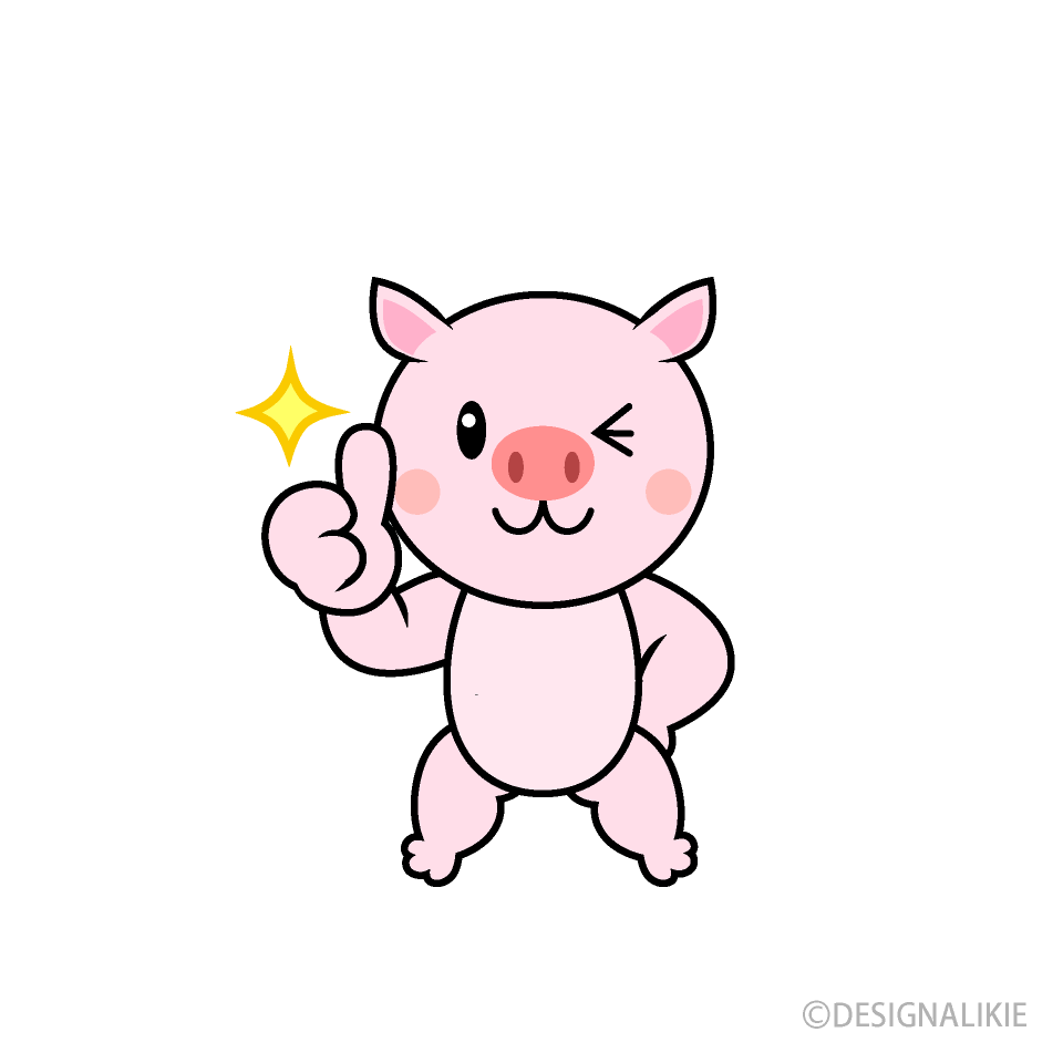 いいねするブタキャラ
