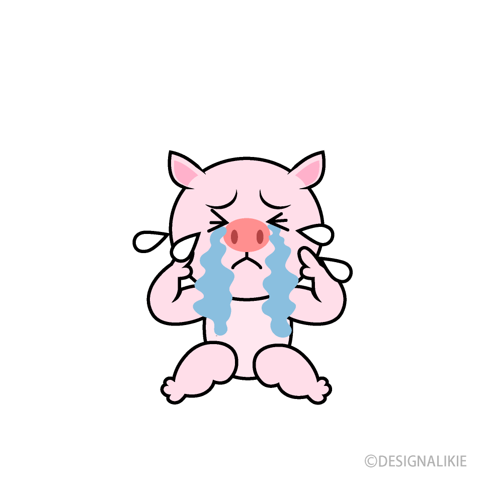 泣くブタキャラ