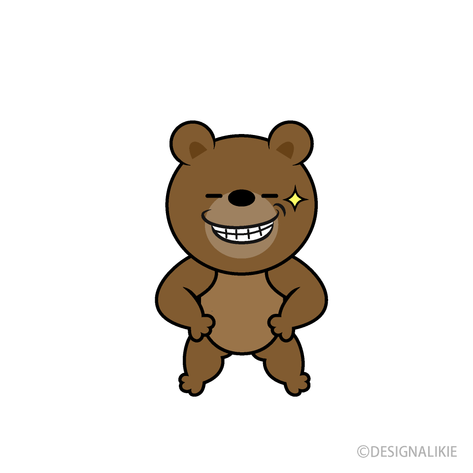 ニヤリ笑うクマキャラ