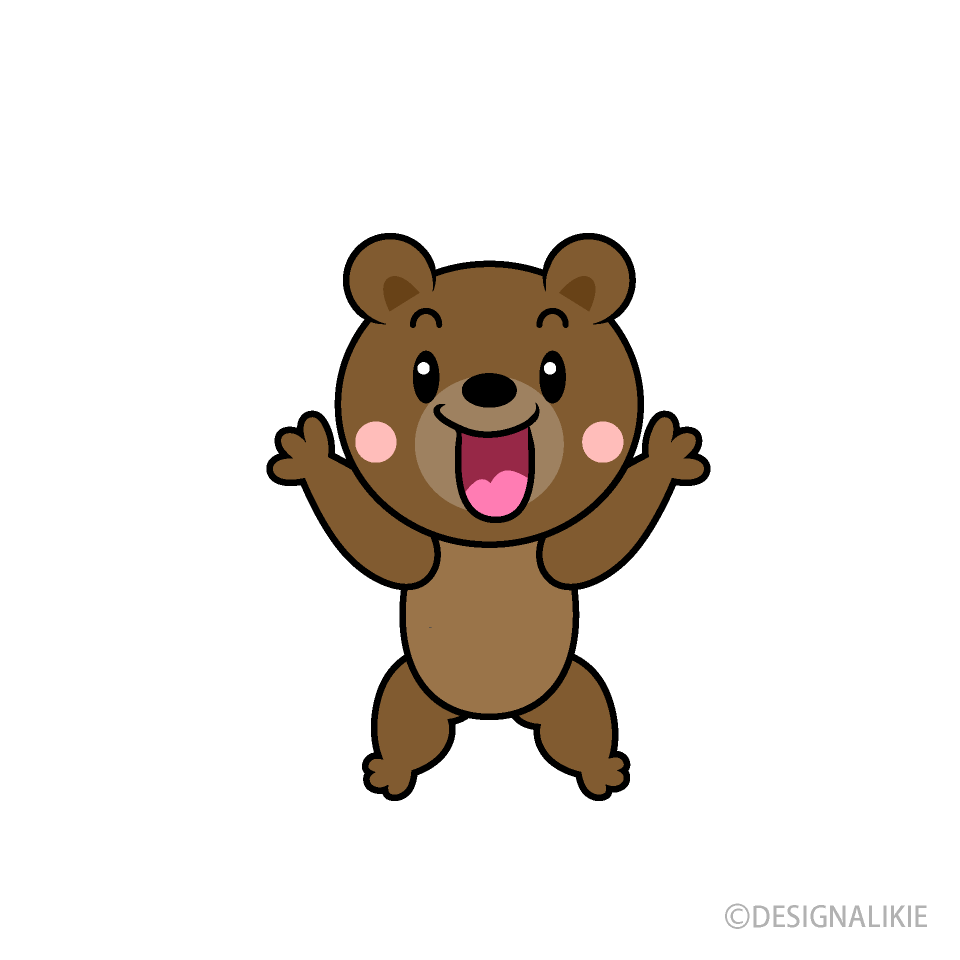 驚くクマキャラ
