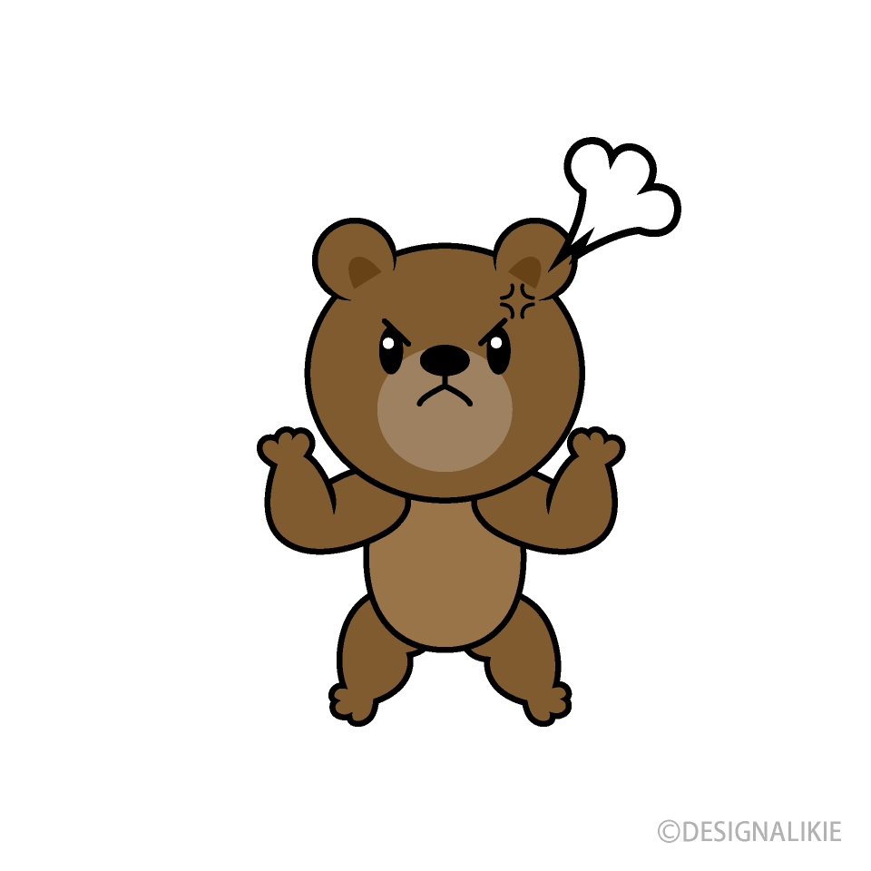怒るクマキャラ