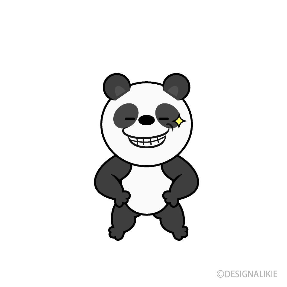 ニヤリ笑うパンダキャラ