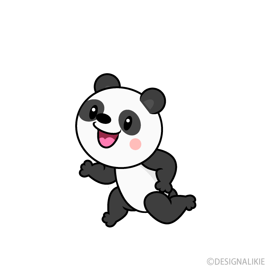 走るパンダキャラ