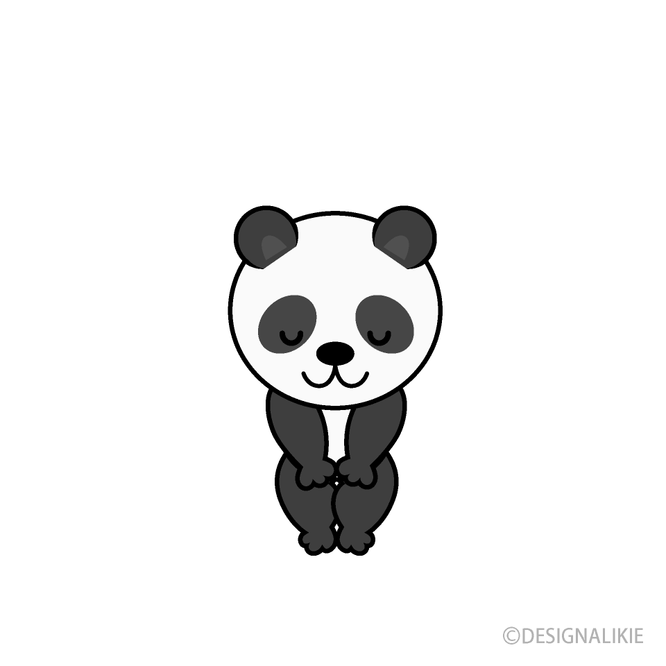 お辞儀するパンダキャラ