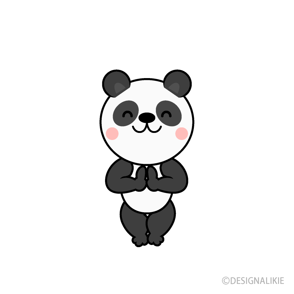 感謝するパンダキャラ