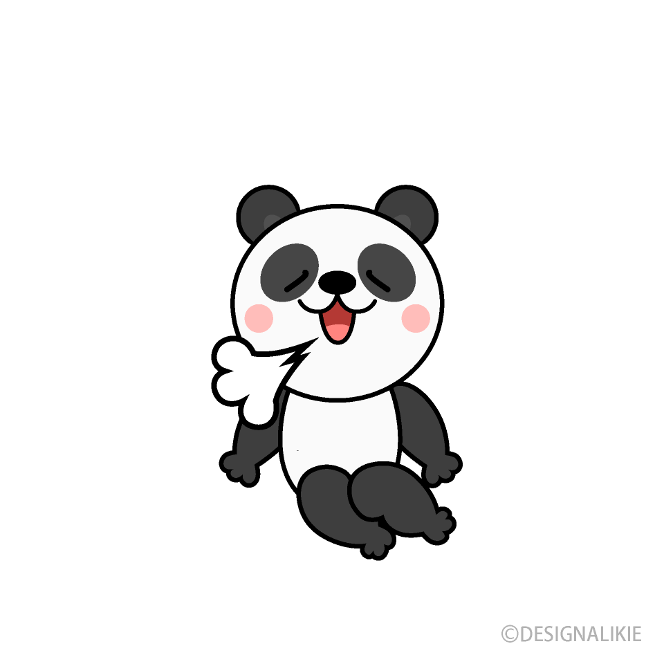 リラックスするパンダキャラ