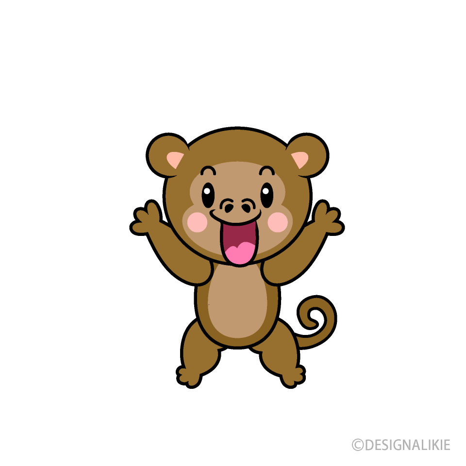 驚くサルキャラ