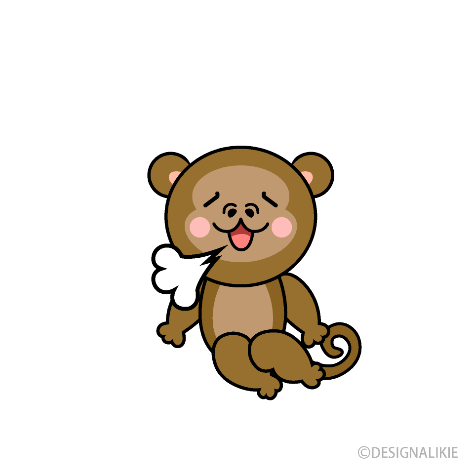 リラックスするサルキャラ