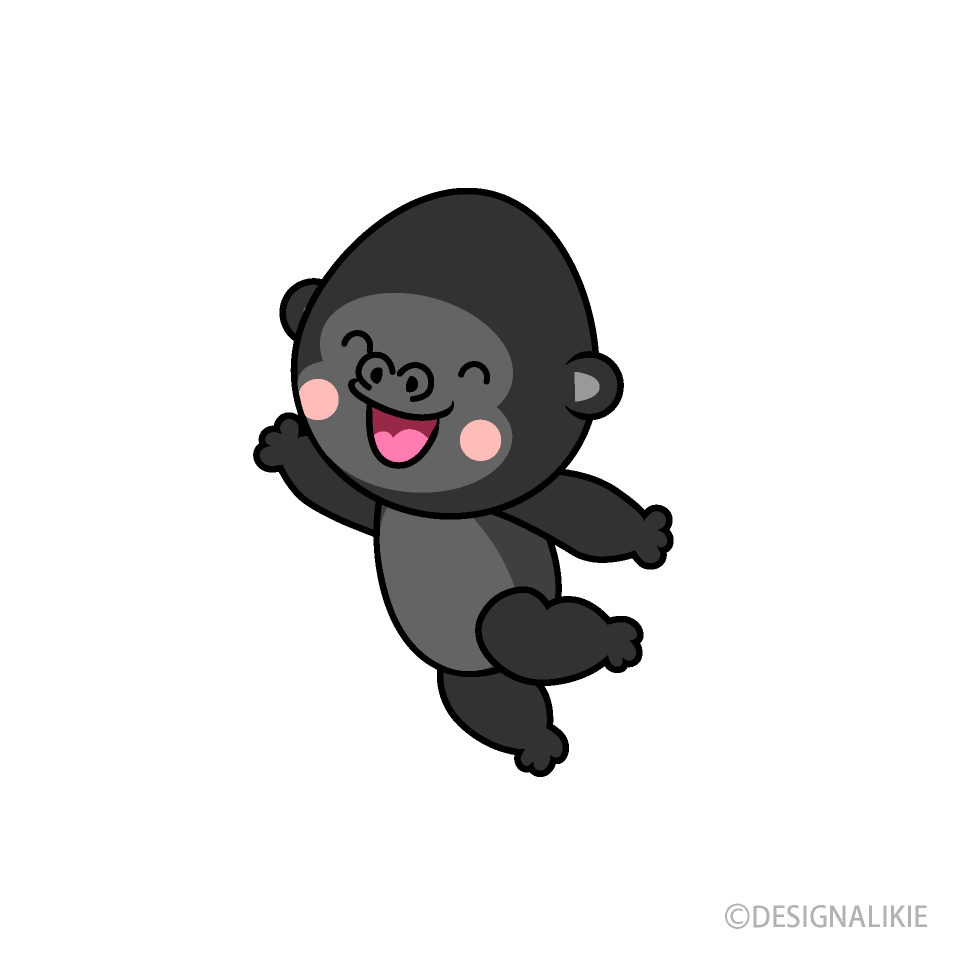 ジャンプするゴリラキャラ