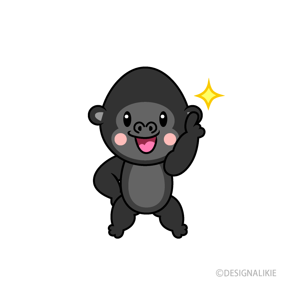 ポーズするゴリラキャラ