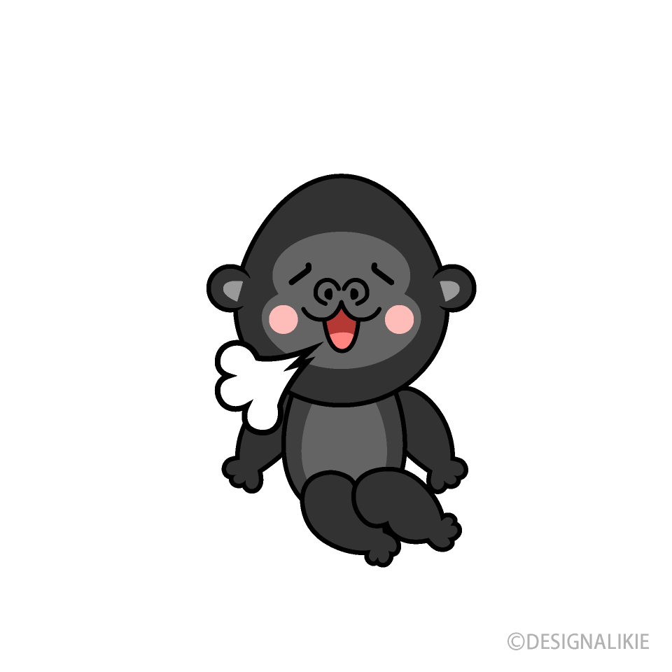 リラックスするゴリラキャラ