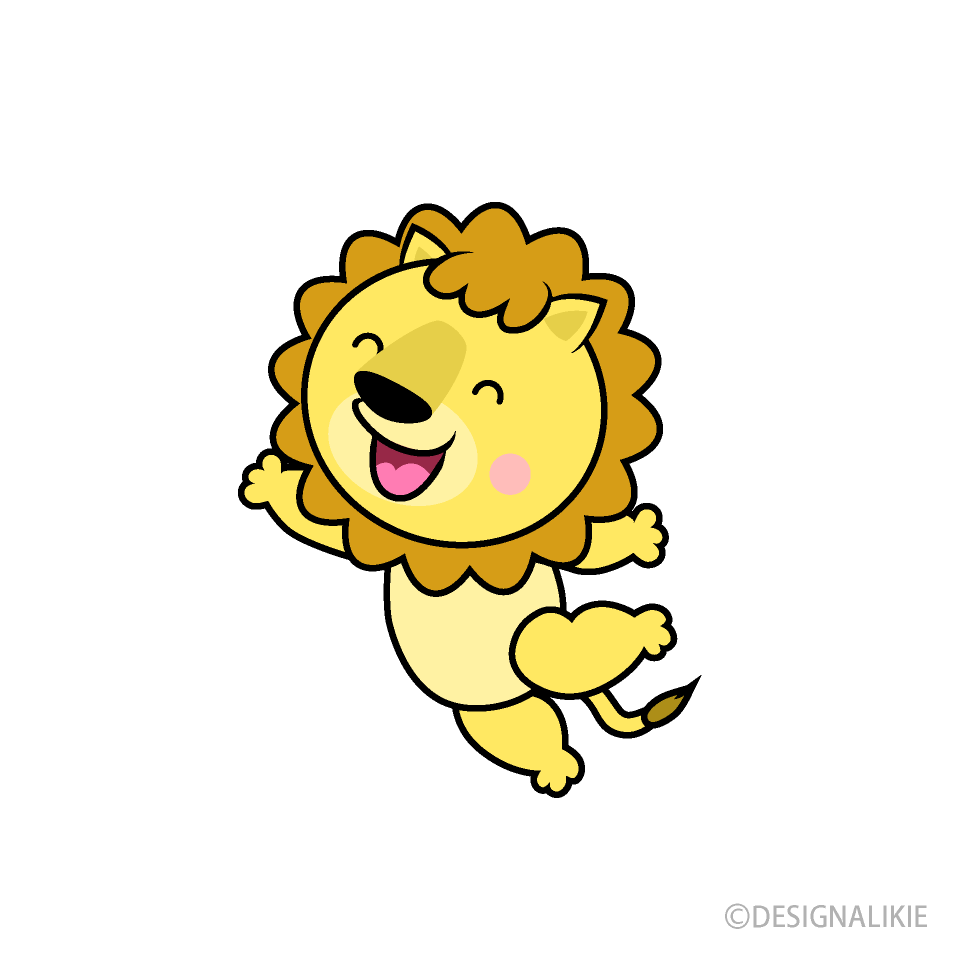 ジャンプするライオンキャラ
