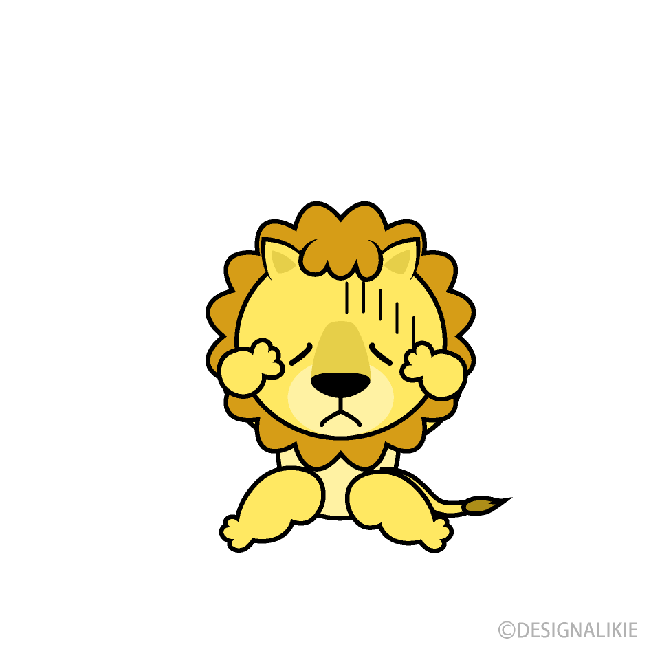 悩むライオンキャラ