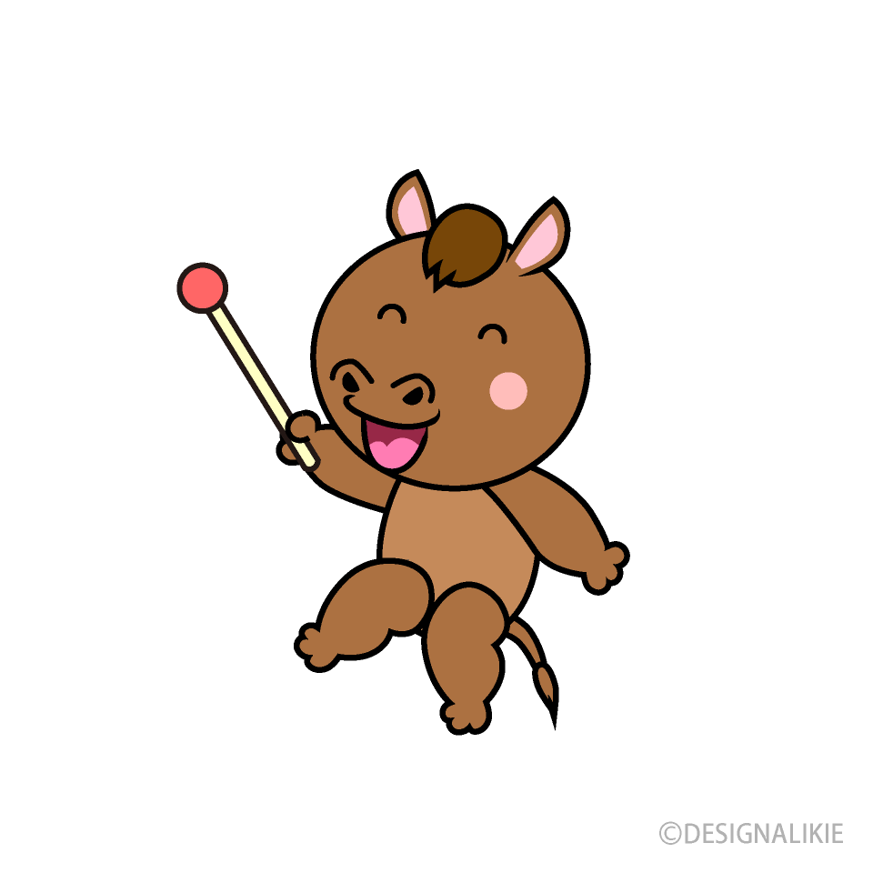 説明する馬キャラ