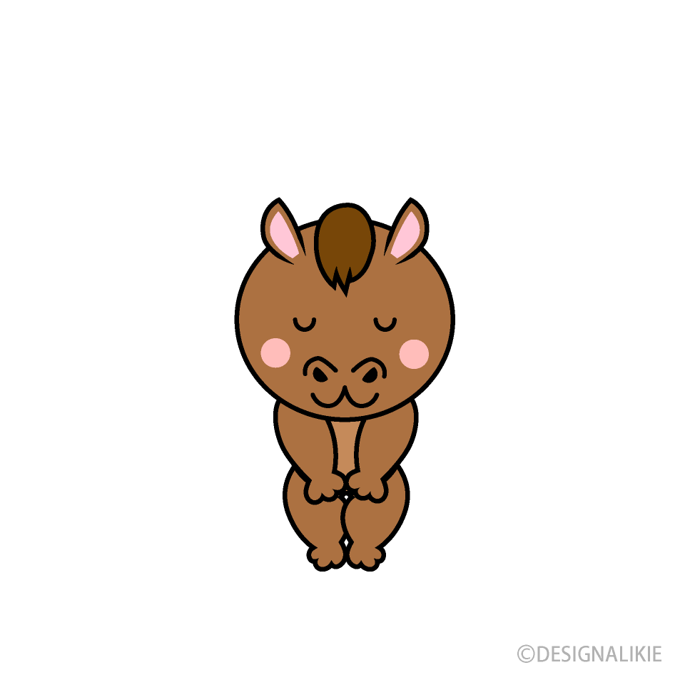 お辞儀する馬キャラ