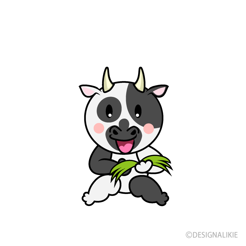 食べる牛キャラ