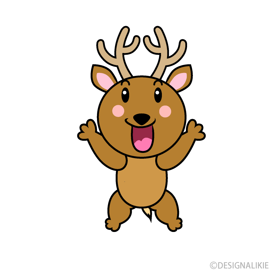 驚くシカキャラ