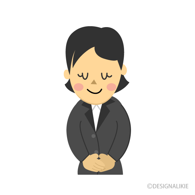 お辞儀する女性会社員