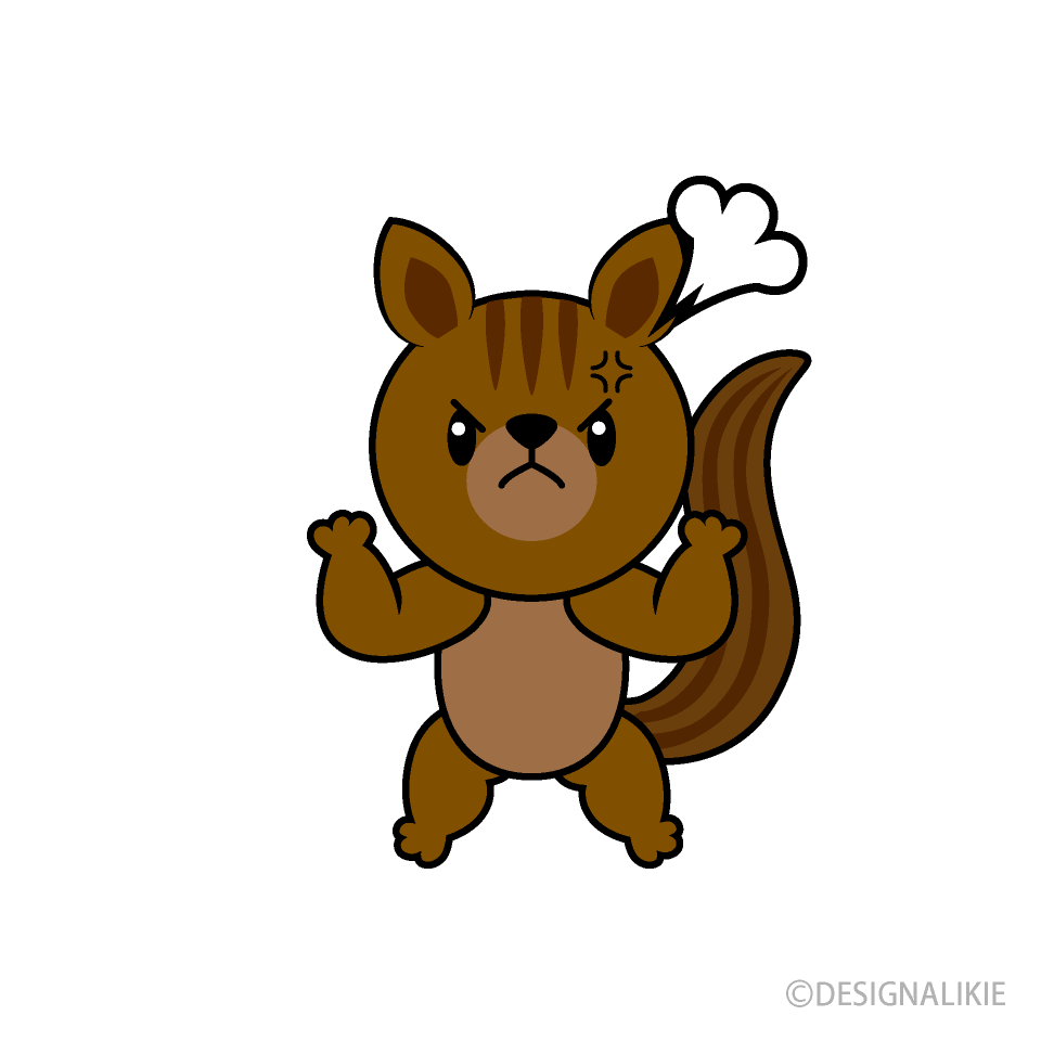 怒るリスキャラ