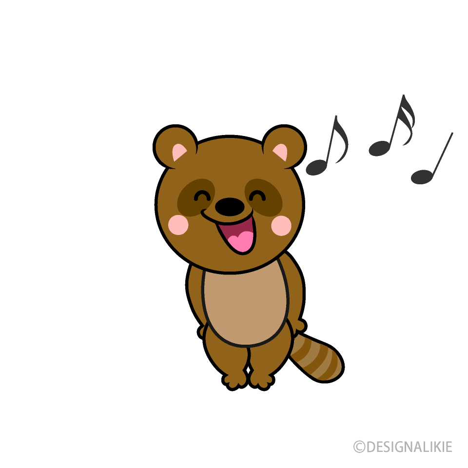 歌うタヌキキャラ