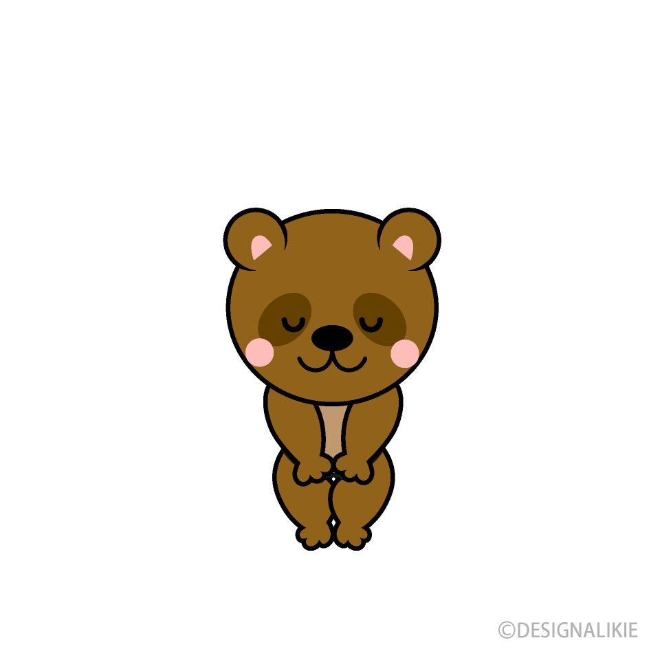 お辞儀するタヌキキャラ