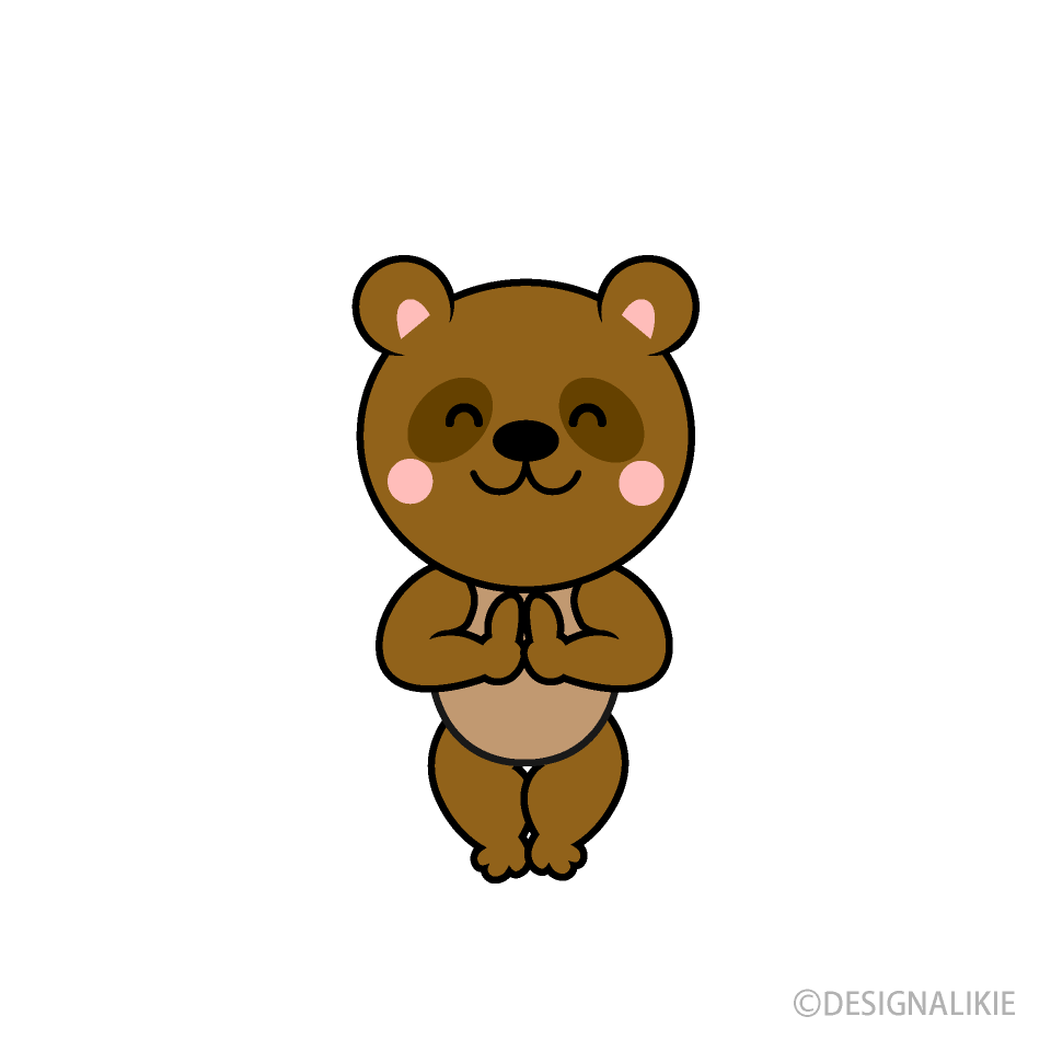 感謝するタヌキキャラ