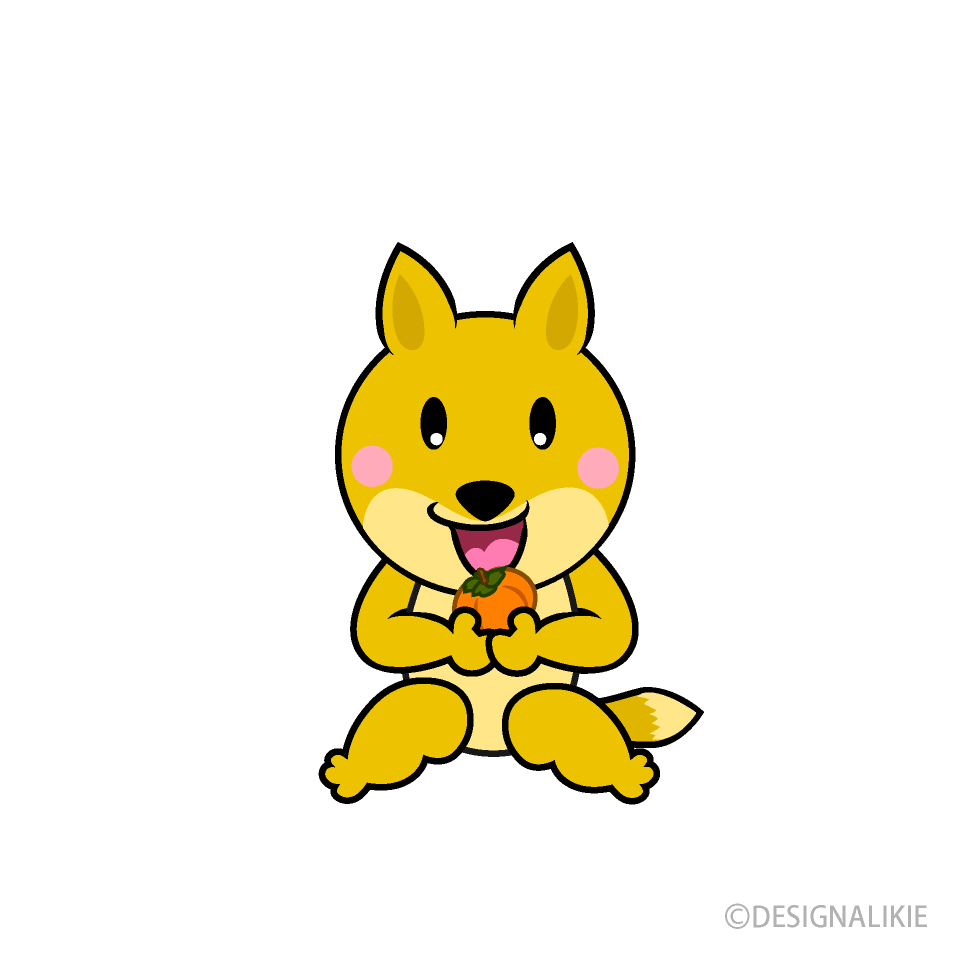 食べるキツネキャラ