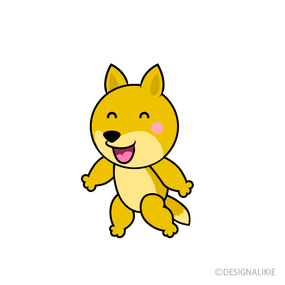 歩くキツネキャラ
