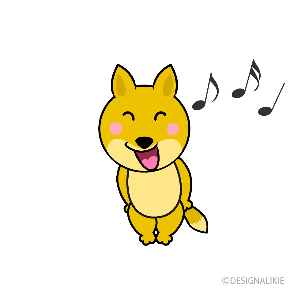 歌うキツネキャラ