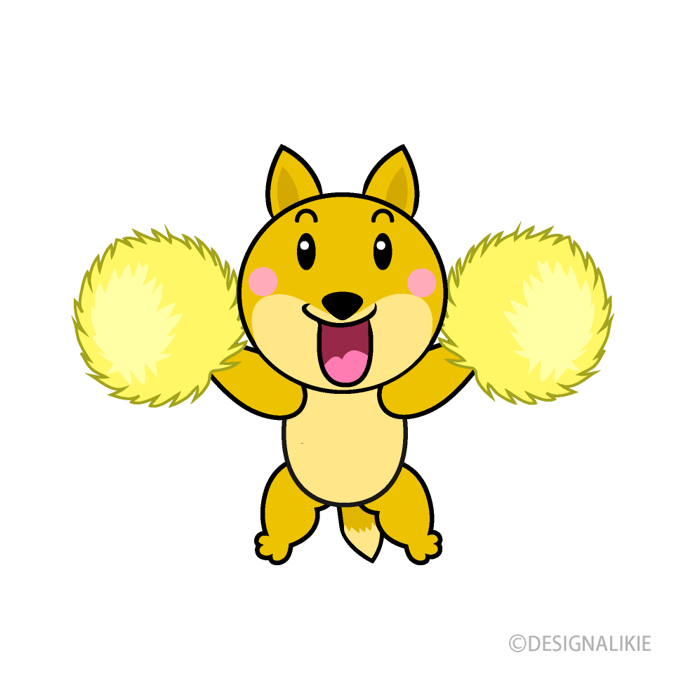 応援するキツネキャラ