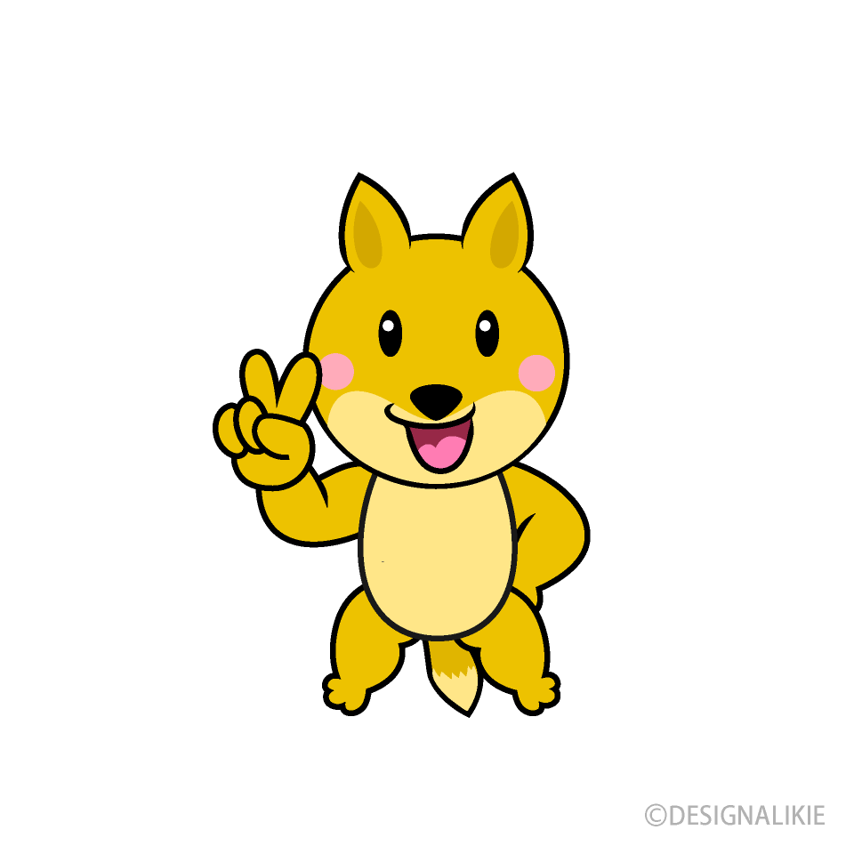 ピースのキツネキャラ