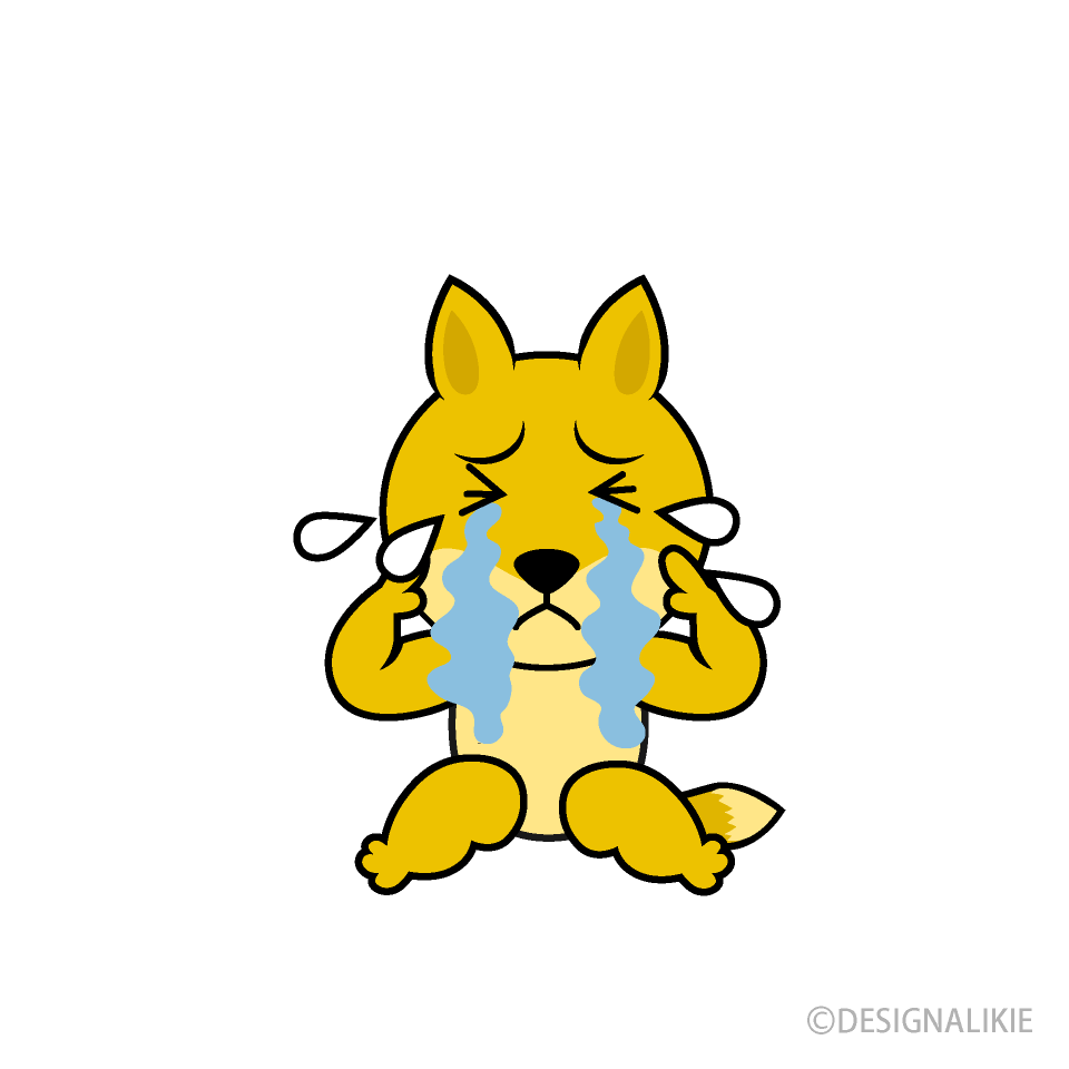 泣くキツネキャラ