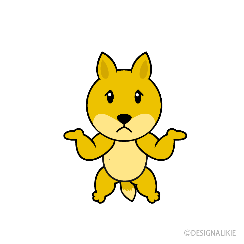 困るキツネキャラ