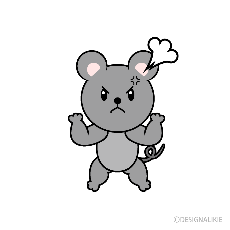 怒るネズミキャラ