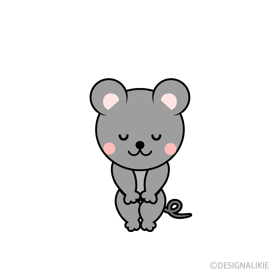 お辞儀するネズミキャラ