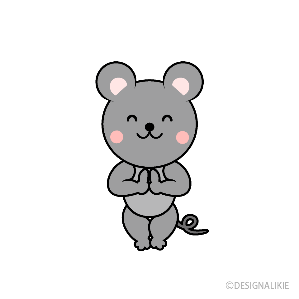 感謝するネズミキャラ