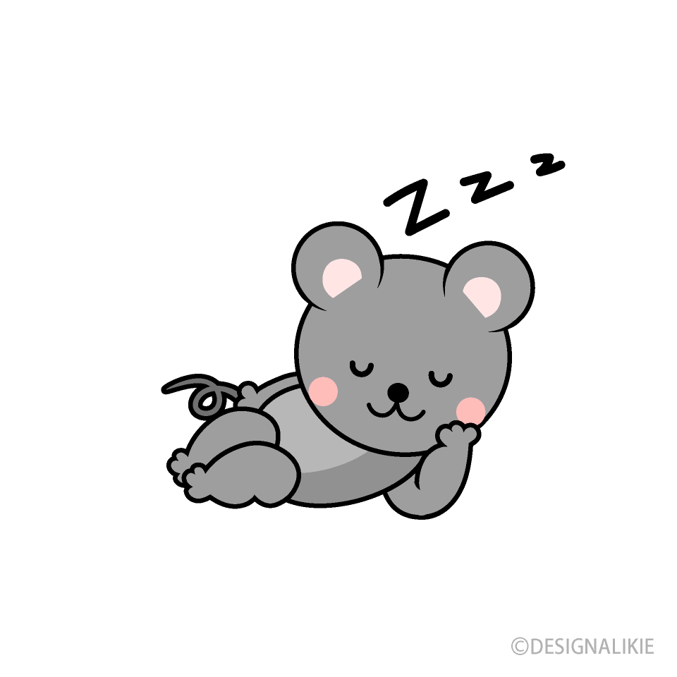 寝るネズミキャラ